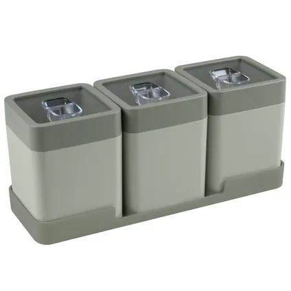 Ensemble de boîtes à provisions Sigma Home Dry food 0,6L avec tray vert et vert foncé 27,5x9,5x12cm