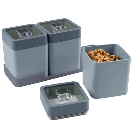 Ensemble de boîtes à provisions Sigma Home Dry food 0,6L avec tray bleu et bleu foncé 27,5x9,5x12cm 3
