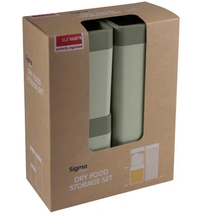 Ensemble de boîtes à provisions Sigma Home Dry food 3 pièces vert et vert foncé 18x9x23 cm 2