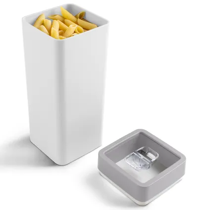 Boîte à provisions Sigma Home Dry food 1,4L avec tray blanc gris 9x9x23cm 2