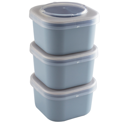Sunware Sigma Home Food to go lunchbakje set van 3 blauw 9,3x9,3x16,7cm