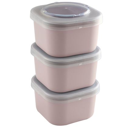 Sunware Sigma Home Food to go lunchbakje set van 3 roze 9,3x9,3x16,7cm