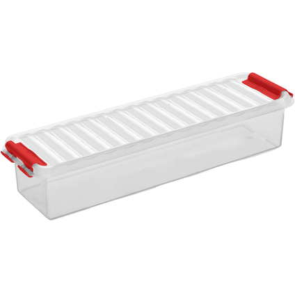 Boîte de rangement Sunware Q-line 0,9L transparent rouge 27x8,6x6cm