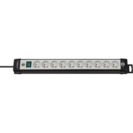 Prolongateur multiprise Brennenstuhl Premium Line H05VV-F 3G1,5 10 prises noir/gris clair 3m