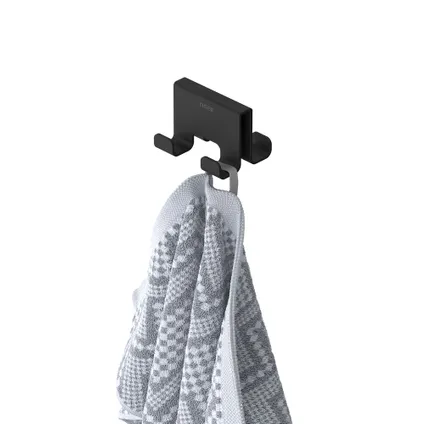 Crochet porte-serviette pour cabine de douche Tiger Caddy 6-8mm double noir 9