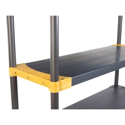 Grossfillex opbergrek Workline 2.0 60cm zwart/geel met 4 planken pvc 4