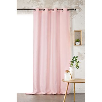 Gordijn Puur linnen roze 135x260cm