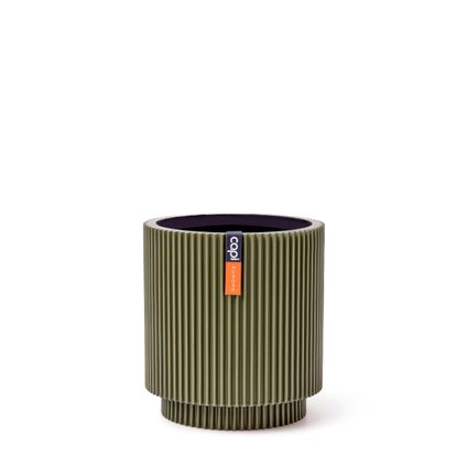 Vase cylindre Groove 19x21 vert