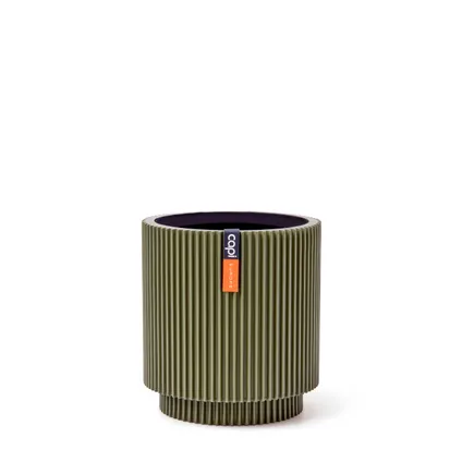 Vase cylindre Groove 23x25 vert