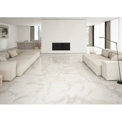Wand- en vloertegel Calacatta polished - Keramiek - Wit/Goud - 60x120cm - Pakketinhoud 1,44m² 2
