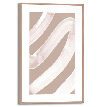 Peinture Blanc abstrait Touches de Peinture Impression encadrée 20 x 30 cm
