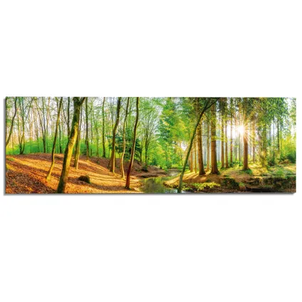 Peinture Forêt de Printemps Panneau décoratif 156 x 52 cm