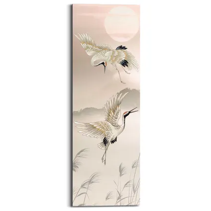Peinture Grues en Pastel Japon Panneau décoratif 30 x 90 cm