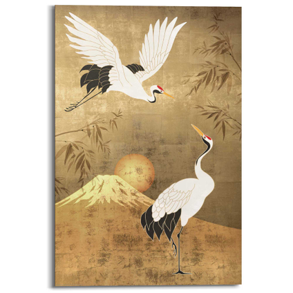 Schilderij Deco panel Japanse Kraanvogels 60x90 cm