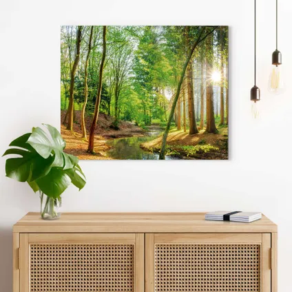Peinture Forêt de Printemps Nature Panneau décoratif 50 x 40 cm 4