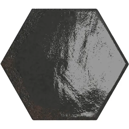 Wandtegel Carmen Hexa Black - Keramiek - Zwart - 13x15cm - Pakketinhoud 0,31m²