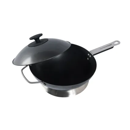 Accessoire de BBQ - Poêle wok avec couvercle