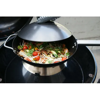 Accessoire de BBQ - Poêle wok avec couvercle 2