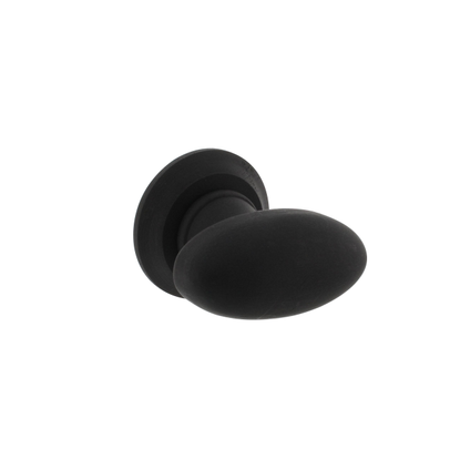 Intersteel ovale deurknop vast met rozet zwart