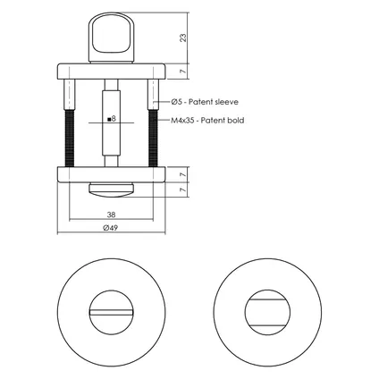 Rosace Intersteel avec fermeture pour sanitaires ø49x7 mm noir mat 2