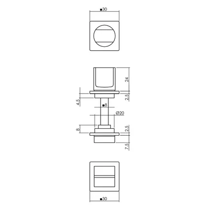 Intersteel WC-sluiting met vierkante minimalistische rozet antracietgrijs 2