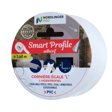 Smart Profile L-hoekprofiel wit PVC 2,5x2,5cm/2,6m 6