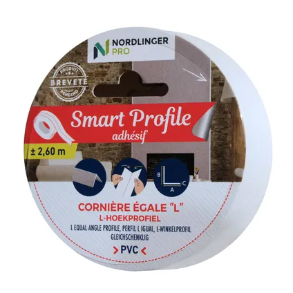 Profilé d'angle en L Smart Profile PVC blanc 1,5x1,5cm/2,6m 6