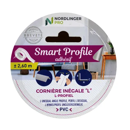 Profilé d'angle en L Smart Profile PVC blanc 4x1cm/2,6m 7