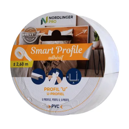 Smart Profile U-profiel wit PVC 2x1cm/2,6m 8