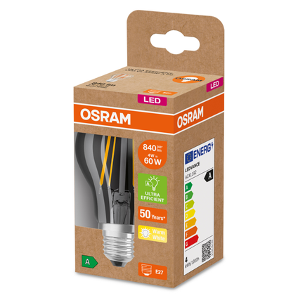 Osram ledfilamentlamp ultrazuinig E27 4W