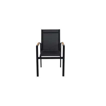 Chaise de jardin Limoux empilable textile/teck anthracite 8