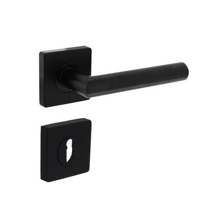 Intersteel deurklink op rozet Bastian 55x55x10mm met sleutelrozet zwart