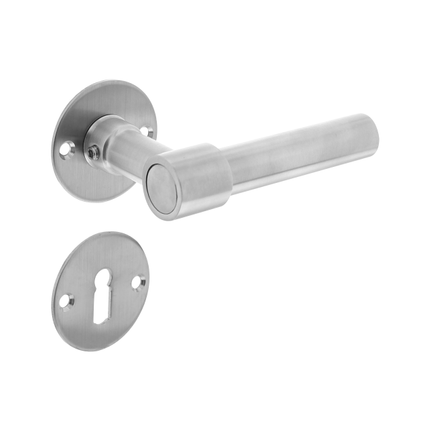 Intersteel deurklink L/L-model met rozet ø50x2 mm en RVS sleutelrozetten