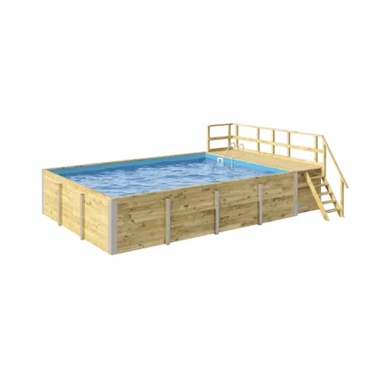 Weka massief houten zwembad 595 maat 2 blauw 2