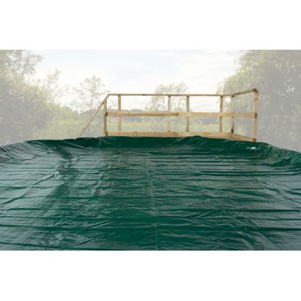 Bâche de couverture adaptée à la piscine série 595 taille 1, matériau PEB, renforcé de tissu, avec oeillets intégrés et cordon de tension