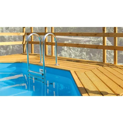 Weka massief houten zwembad 595 maat 1, Blauw/Mosica 2