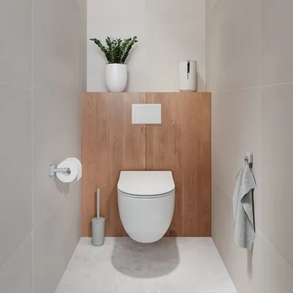 Porte-rouleau papier toilette Tiger Tado sans rabat en forme de L gris clair/ aspect béton 5