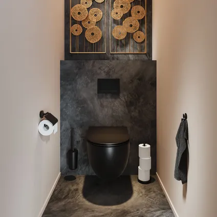 Porte-rouleau papier toilette Tiger Noce avec rabat noir/ aspect bois 5