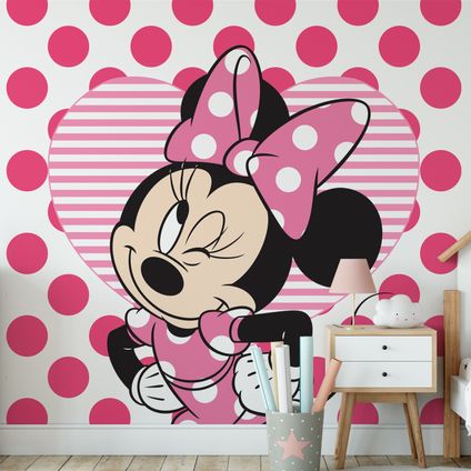 Vliesbehang Minnie & hearts mural