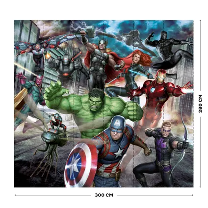 Vliesbehang Marvel Avengers assemble mural 2