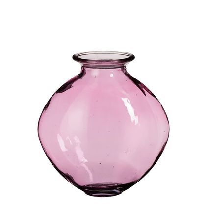 Vaas Qin recycled glas roze - h26xd24cm