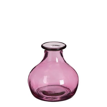 Vaas Qin recycled glas roze - h21xd19cm