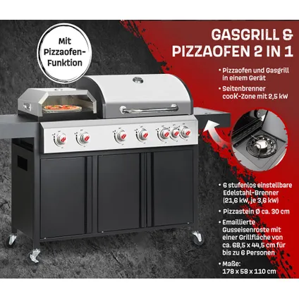 Landmann gasbarbecue & pizza-oven 6.1 2,5/3,6kW 2