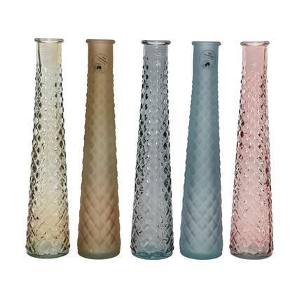 Vase en verre recyclé 5 couleurs assorties brun clair brillant- soft terra mat - soft terra brillant - gris mat - gris brillant