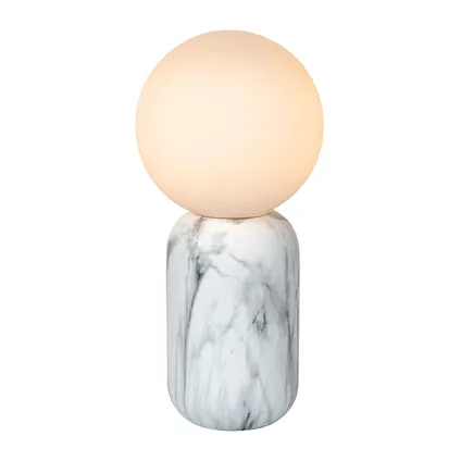 Lucide tafellamp Marbol wit ⌀15cm E27