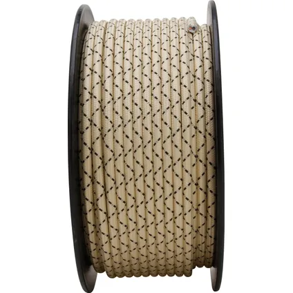 Câble textile Kopp 2x0,75mm² par mètre beige/noir 2