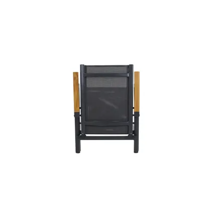 Chaise de jardin Limoux aluminium/textilène/teck FSC gris foncé 6