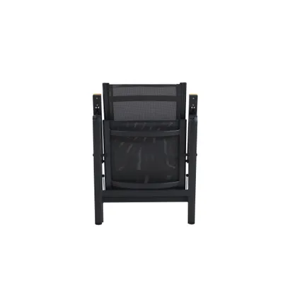 Chaise de jardin Limoux aluminium/textilène/teck FSC gris foncé 7