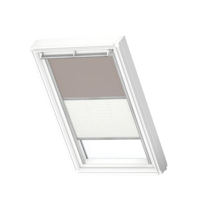 VELUX Store DUO occultant/tamisant, manuel DFD PK06 4580S Taupe clair - Blanc