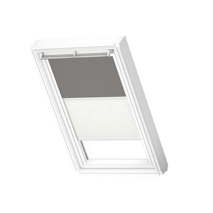 VELUX Store DUO occultant/tamisant, manuel White line DFD PK06 0705SWL Gris - Blanc